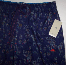 NWT Tommy Bahama Navy TROPICAL DRINKS/GUITARS Woven Pajama/Lounge Pants Men's S