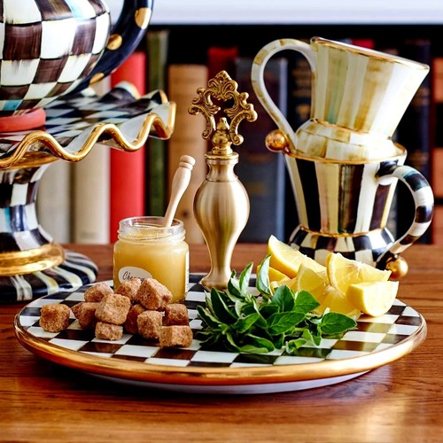 Mackenzie Childs Courtly Check Ceramic Cheese Course Charcuterie New - 第 2/8 張圖片
