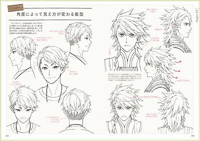 How to Draw Mens Hairstyle 250 Book Manga Anime Hair Style Boy Man Japan  A93142