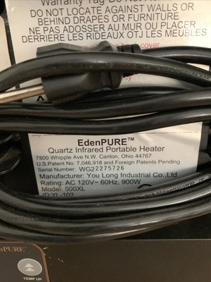 EdenPURE GEN3 Quartz Infrared Portable Space Heater Model 500 XL for sale  online | eBay