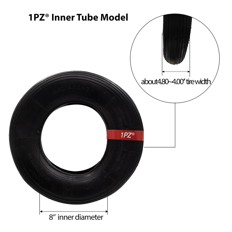 2x 4.80/4.00-8 Tire & Inner Tube 4.00-8 4.80-8 480/400-8 Wheel Barrow Tillers - Image 4 of 4