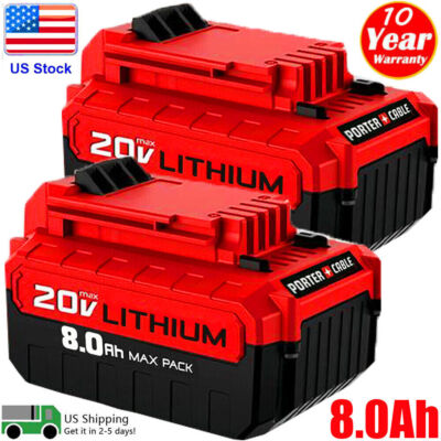 2X 20 Volt Lithium-Ion 8.0AH for Battery 20V Max PCC680L PCC685L