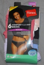 Women's Hanes 6-pack Comfort Flex Fit Bikinis Underwear Seamless size S