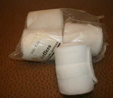 FLEECE HORSE POLO WRAPS/STABLE OR BANDAGES, SET OF 4, WHITE, BRAND NEW.