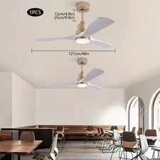 48" Led Ceiling Fan Light Lighting Fixtures Remote Control 6 Gears 50W Low Noise