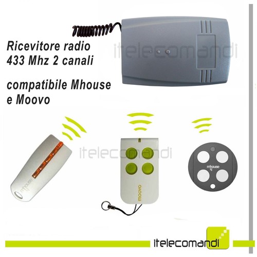 Ricevente radio ricevitore 433 Mhz 2 canali compatibile con Mhouse e Moovo - Photo 1/1