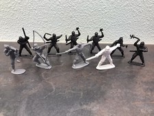 Lot of 10 Vintage Plastic Toy Ninjas Petalo Greek