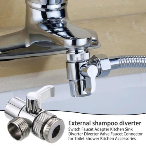 Switch Faucet Adapter Kitchen Bathroom Sink Splitter Diverter Valve Water Tap - Picture 1 of 11