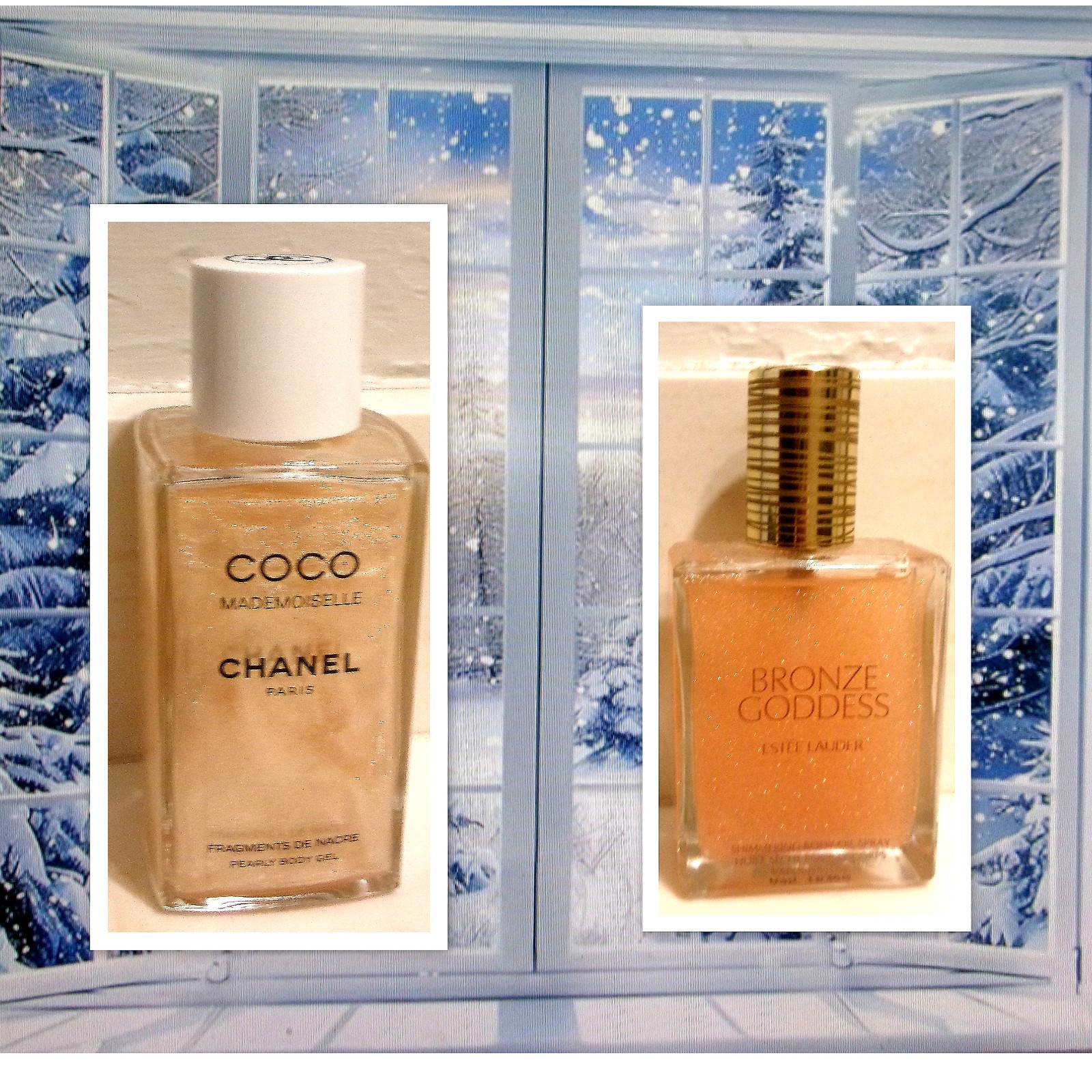 BRONZE GODDESS 1.5oz & COCO MADEMOISELLE 8.4oz SHIMMERING BODY OIL/BRAND NEW WOB