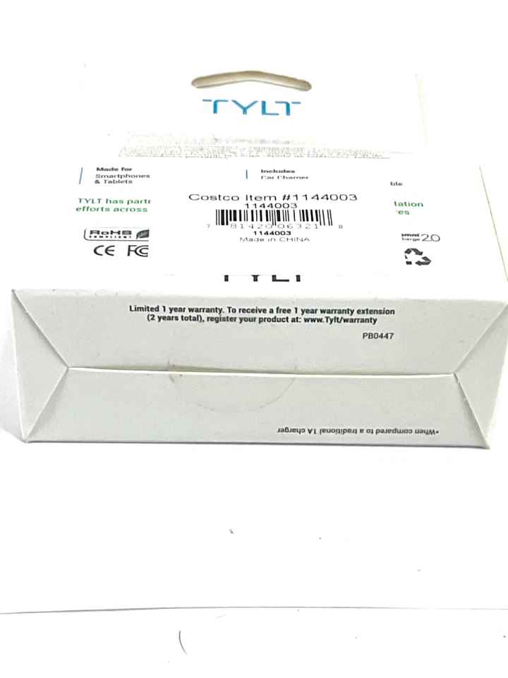 TYLT Bullet Car Charger 2.4A 20W + USB-A Port 4x Fast Charges New - Image 4 of 4