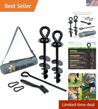 Sleek  Strong Dog Tie Out Stake for Large Dogs - Perfect for Yard  Beach