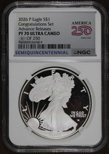 2026-p (pf70) Congratulations Set Proof American Silver Eagle $1 Ase Ngc - Ar