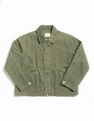 ジャケット・アウター 90s RL-93 fireman jacket green Vintage 1990s Reversible Black Fireman Cotton Clasp Jacket, Heavy