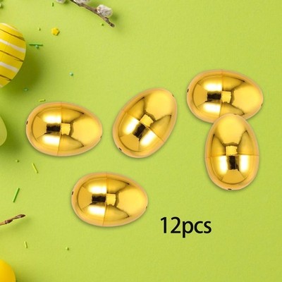 12 Stück befüllbare Ostereier Goldene Eier leer Mehrzweck Ornamente für Tasche