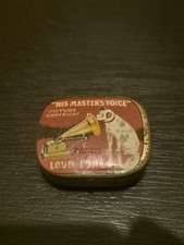 Gramophone Phonograph Needle Tin HMV England Nipper Dog Half Pic Copyright