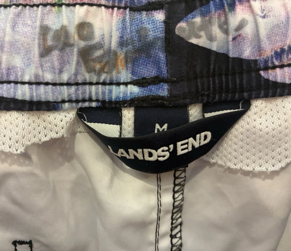 Bañador Lands' End Niños Niños Tiburones 100% Poliéster Cintura Ajustable Azul M Foto 2 de 4