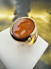 men's ring vintage  Anello uomo  vintage  vero ORO 18KT con corniola incisa