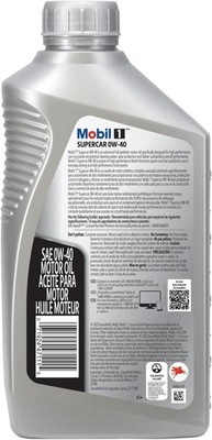 Mobil 1 Supercar Advanced Full Synthetic Motor Oil 0W-40, 6-pack
