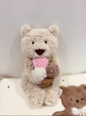 Jellycat Oatus Bear With Ice Cream 28cm Adorable Gift Plush Doll