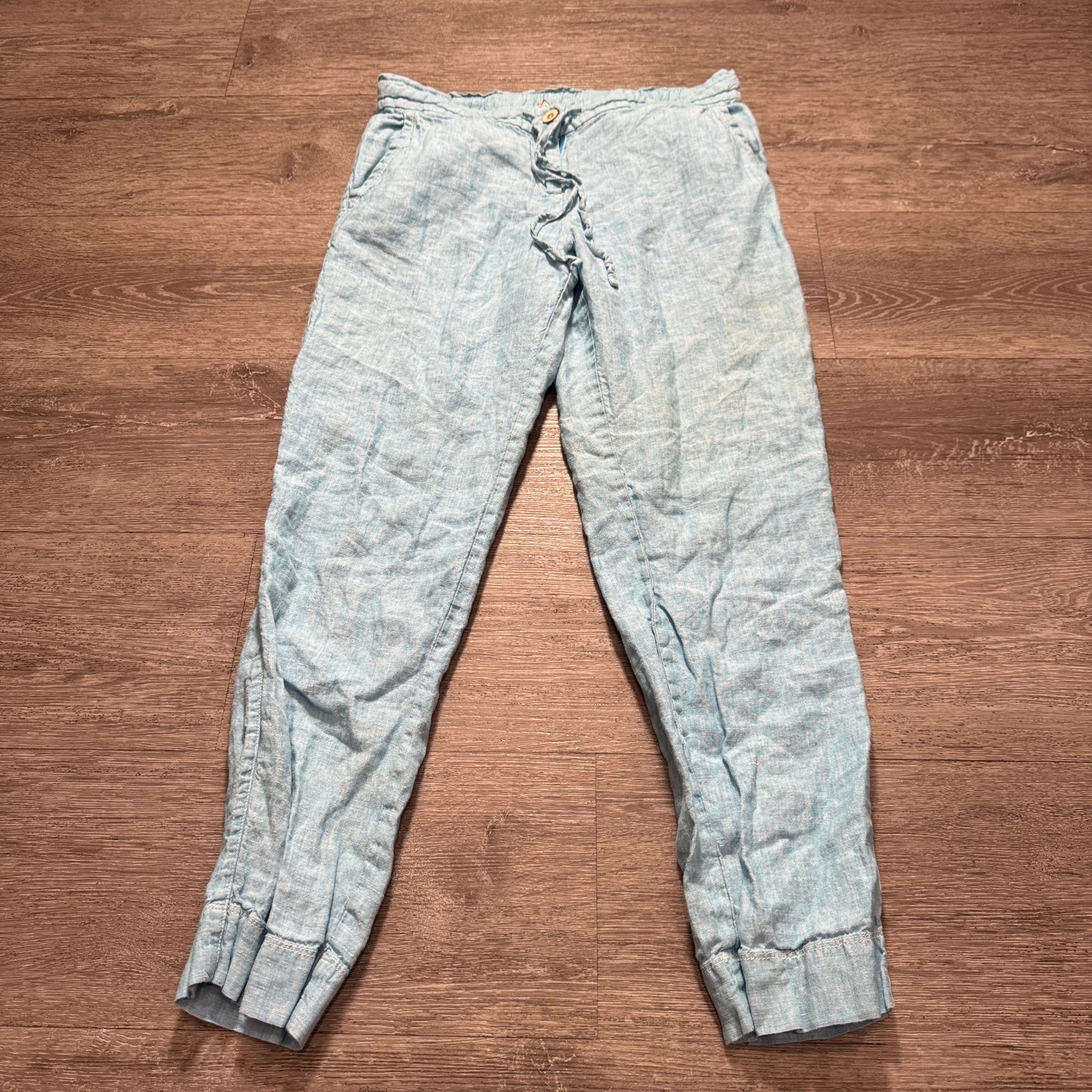 Tommy Bahama Pants Mens XS Blue Relax 100% Linen Drawstring Beach 29x28 Lounge