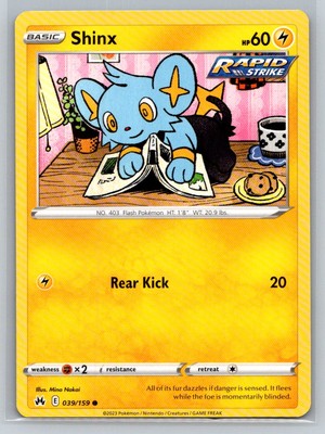 Shinx (39) #039/159 Crown Zenith Common - Pokemon Cards E49