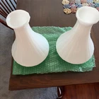 Pair Of Vintage Milk Glass Lamp Shades 9”