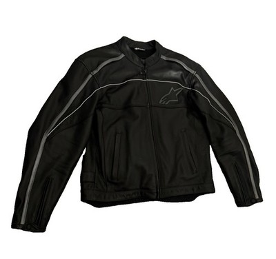 Alpinestars Vintage Men s Black Label Leather Motorcycle Jacket Size XL (Fits L)