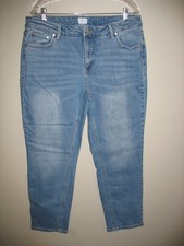 Time and Tru Straight Leg Blue Jeans Sz 18 Light Denim Womens Stretch
