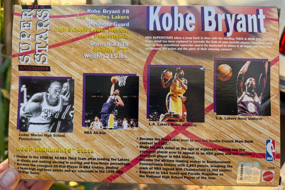 1999 NBA Kobe Bryant Then and Now Collection of 4 figures by Mattel New - Image 2 of 2