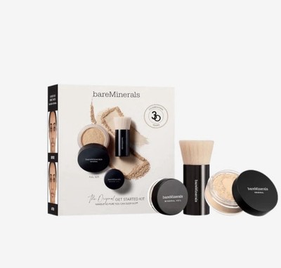 BAREMINERALS THE ORIGINAL GET STARTED 3 PIECE KIT MEDIUM TAN 18 NEW IN BOX