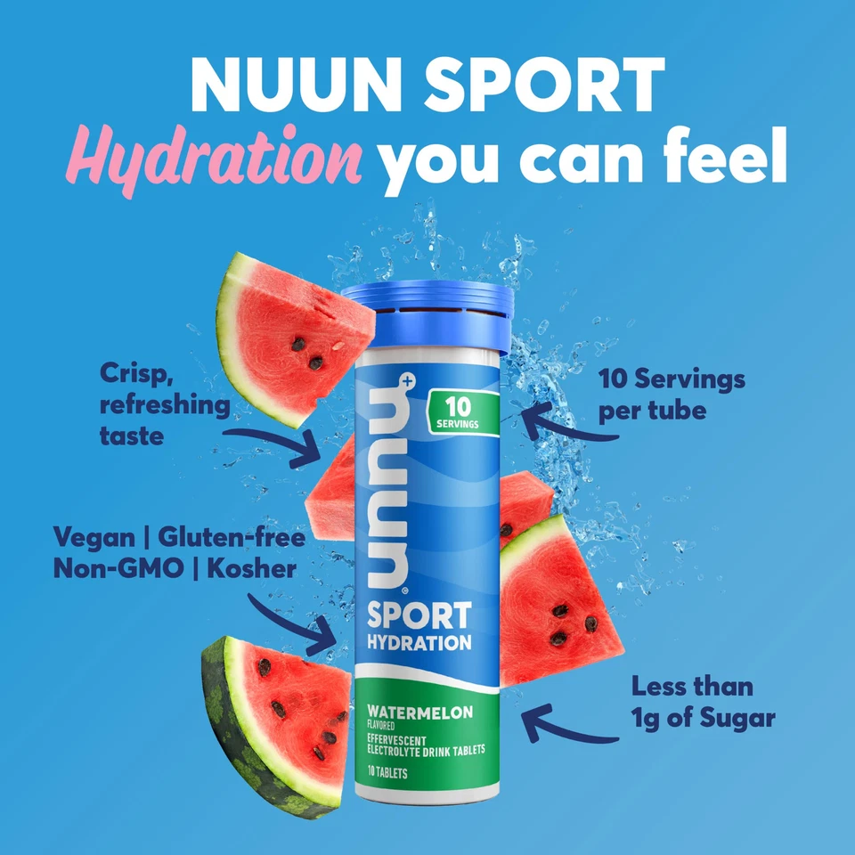 Comprimidos electrolíticos Nuun Sport - Solubles en agua, sandía, 5 Essentia... Foto 2 de 4