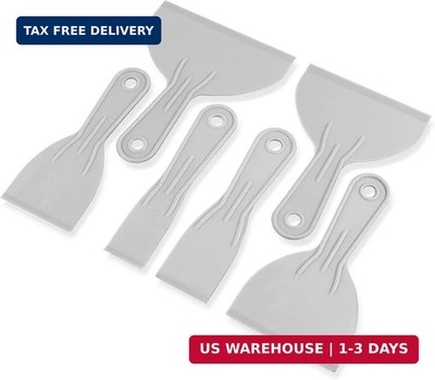 6 PCS Plastic Putty Knife, Flexible Paint Scrapers, Spackle Tool for Spackling,