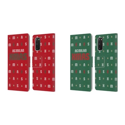 OFFICIAL AC MILAN CHRISTMAS JUMPER LEATHER BOOK WALLET CASE FOR SAMSUNG PHONES 1