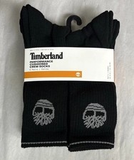 New Timberland Socks 6 Pair Men s Black Perfo...