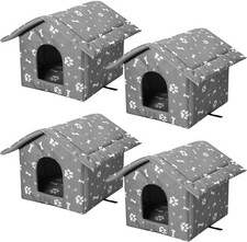 4Pcs Cat Houses Outdoor Stray Cats Shelter Weatherproof Outdoor Cat House Indoor