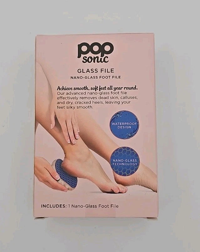 Foot File Nano-Glass  POP Sonic Glass File Pink Marble New - Image 3 of 4