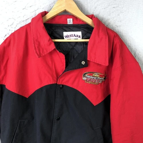 Vintage Wrangler Rodeo Jacket Mens XL Red Black Westark Las Vegas 2003 Western image 14