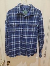 Woolrich Vintage Wool Shirt Shacket Blue Plaid