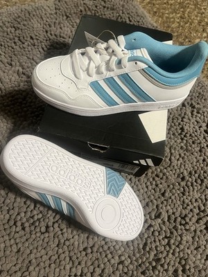 adidas Hoops 4.0 W Women's White Blue Low Top Sneakers Lace Up Basketball