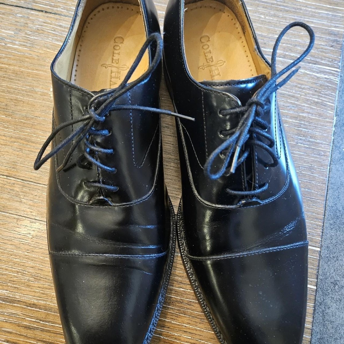 Dress Shoes Cole Haan Black Cap Toe Cole Haan Black Leather Cap Toe Oxford  Lace-Up
