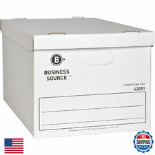 Business Source Lorell File Storage Box with Lid, 15" x 12" x 10", Corrugated, H