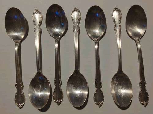 7x LOT- 1847 Roger Bros IS Reflection Pattern SilverPlate Teaspoons EXC free shp - Picture 1 of 10