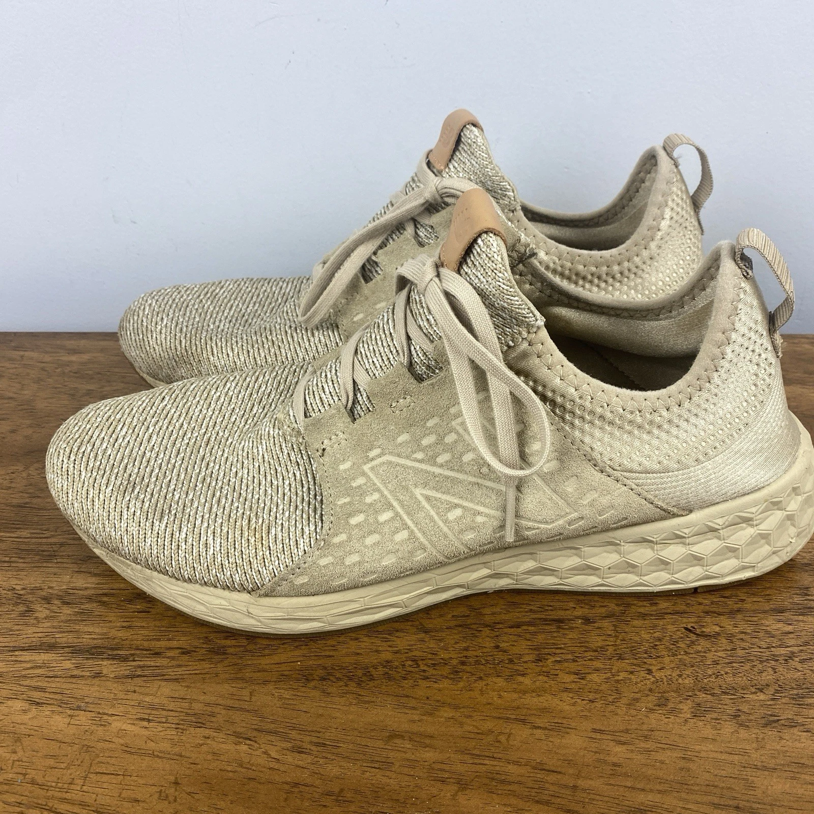 Uomo Taglia 11 NB Running Course New Balance Fresh Foam Cruz Tan **NO SOLETTE**