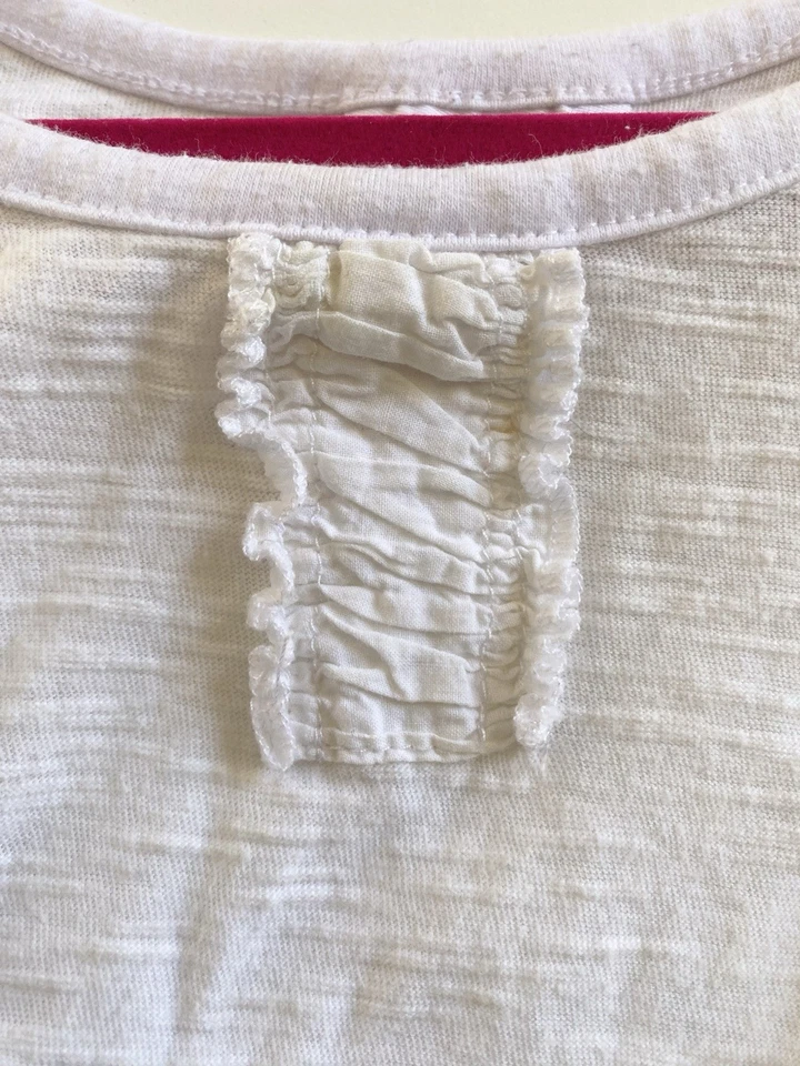 Túnica acampanada blanca de algodón Naartjie para niñas túnica púrpura con volantes usada en excelente estado talla XXXL 9 Foto 4 de 4