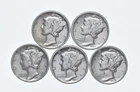 High Grade Lot 1939 1937 1939 1937 1939 Mercury Dime Collection *926