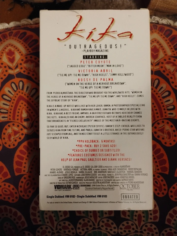 Kika 1994 VHS Rare Hard To Find Original Release Screener Oop Promo Copy Sub Pop - Image 3 of 4