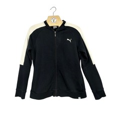 Puma Track Jacket Black White Zip Up Athletic Sportswear Activewear Size XL