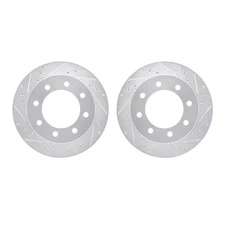 Dynamic Friction 7002-48059 DFC Brake Rotors - Drilled & Slotted - Silver
