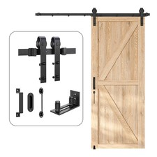 6.6 FT Heavy Duty Sliding Barn Door Hardware Kit-Smoothly and Quietly-Easy to...