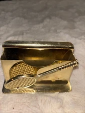 Business Card Holder Brass With Tennis Racquet #22208 Applause Decor